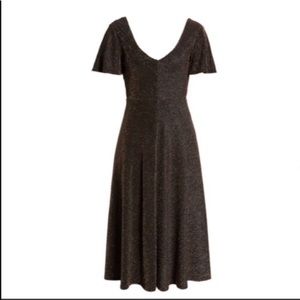 Leith metallic gold and black dress